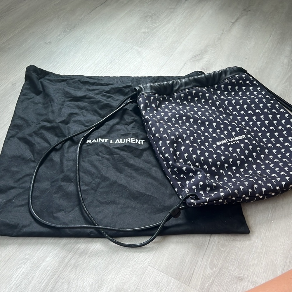 Saint Laurent Teddy Drawstring Backpack Bag - like new